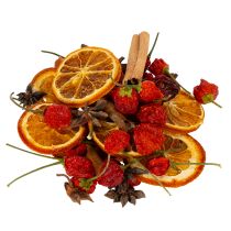 Produkt Zestaw dekoracji z suszonych plasterków pomarańczy z cynamonem i gwiazdkami do świątecznej dekoracji stołu 70g