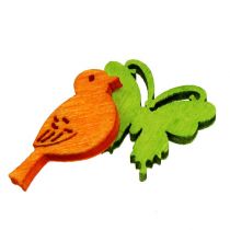 Produkt Dekoracyjna dekoracja ptaszka i motyla drewniana, kropka kolorowa 2cm 144 szt