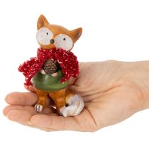 Produkt Lis dekoracyjny z szalikiem i szyszką, 10cm, 2 sztuki