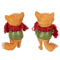 Produkt Lis dekoracyjny z szalikiem i szyszką, 10cm, 2 sztuki
