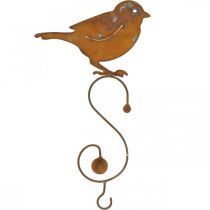 Ozdobny ptak wykonany z metalu, wieszak na jedzenie, dekoracja ogrodowa ze stali nierdzewnej L38cm