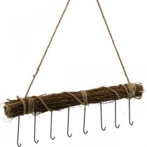 Dekoracja ścienna do szatni wieszak na płaszcze drążek drewniany pakiet 52cm