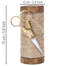 Produkt Szpulka na włóczkę z ozdobnymi nożyczkami Ø6,5cm wys.15cm 2 szt. Styl vintage