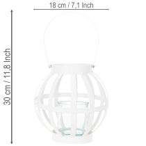 Produkt Latarnia ogrodowa, metal i szkło, wiszący świecznik, biały, Ø18,5 cm
