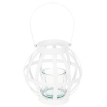 Produkt Latarnia ogrodowa, metal i szkło, wiszący świecznik, biały, Ø18,5 cm
