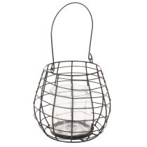 Produkt Latarnia ogrodowa ze szklanym świecznikiem, czarna, Ø20cm, wys.18,5cm