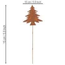 Produkt Palik ogrodowy, stal patynowana, jeleń, gwiazda, jodła, wys. 10/15 cm, 3 sztuki