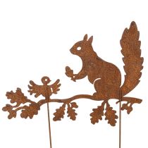 Produkt Palik ogrodowy wiewiórka na gałęzi, metal patynowany, wys. 42 cm, 3 sztuki