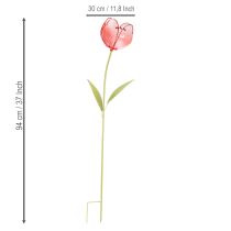 Produkt Szklany palik ogrodowy Tulip – piękna dekoracja do ogrodu i balkonu, 94 cm