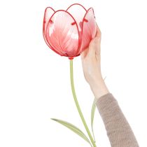 Produkt Szklany palik ogrodowy Tulip – piękna dekoracja do ogrodu i balkonu, 94 cm