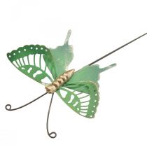 Metalowy słupek ogrodowy Motyl Zielono-Złoty 12x10/46cm