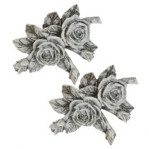 Produkt Róża do dekoracji grobu żywica poliestrowa 10cm x 8cm 6 szt