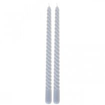 Świece skręcane jasnoniebieskie świece stożkowe Ø2,2cm W30cm 2szt