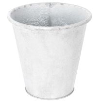 Produkt Doniczka ozdobna, metalowa, biała, Ø18,5 cm, wys.18 cm