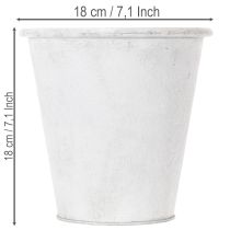 Produkt Doniczka ozdobna, metalowa, biała, Ø18,5 cm, wys.18 cm