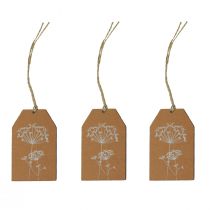 Produkt Zawieszki do prezentów papierowe brązowe kwiaty 8×5cm 24szt