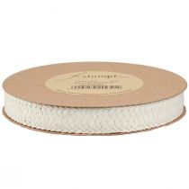 Produkt Wstążka prezentowa Kremowa pleciona wstążka papierowa 20mm 10m