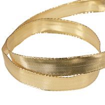 Produkt Złota wstążka prezentowa z drucianym brzegiem, szerokość 15 mm, długość 25 m