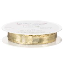 Produkt Złota wstążka prezentowa z drucianym brzegiem, szerokość 15 mm, długość 25 m