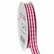 Produkt Wstążka prezentowa w kratkę czerwoną 15mm 20m