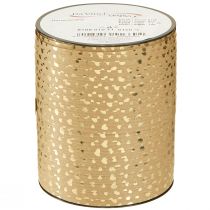 Produkt Wstążka prezentowa do curlingu z serduszkami w kolorze złotym brązowym 10mm 100m