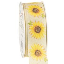 Produkt Wstążka prezentowa słoneczniki żółta wstążka 40mm 15m