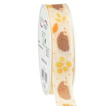 Produkt Wstążka prezentowa z krajką jeżyk 15mm 18m
