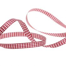 Produkt Wstążka prezentowa w kratkę Bordeaux 8mm 20m