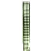 Produkt Wstążka prezentowa w kratkę zielona 15mm 20m