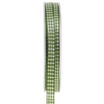 Produkt Wstążka prezentowa w kratkę zielona 8mm 20m
