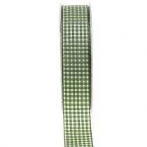 Produkt Wstążka prezentowa w kratkę zielona 25mm 20m