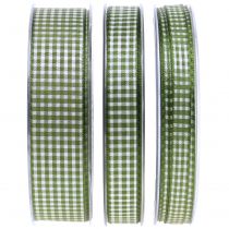 Produkt Wstążka prezentowa w kratkę zielona 8mm - 25mm 20m