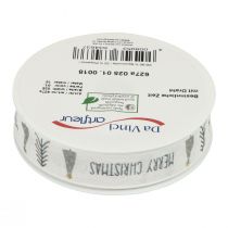 Produkt Wstążka prezentowa Boże Narodzenie Wesołych Świąt Szara 25mm 18m