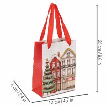 Produkt Torebka prezentowa świąteczna z domkami i choinką 16cm 2 szt.