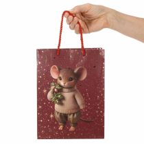 Produkt Torebka prezentowa z motywem myszy i gwiazdek na Boże Narodzenie, 24 cm, 2 sztuki