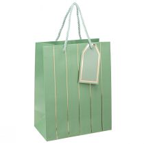 Produkt Torba prezentowa jasnozielona złote paski 18×10×23cm 1 szt