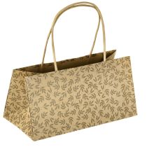 Produkt Torebka prezentowa papierowa naturalny brązowy liście 20×10×10cm 6 szt.