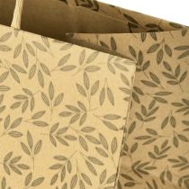 Produkt Torebka prezentowa papierowa naturalny brązowy liście 20×10×10cm 6 szt.