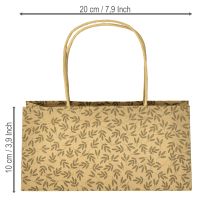 Produkt Torebka prezentowa papierowa naturalny brązowy liście 20×10×10cm 6 szt.