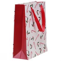 Produkt Torba na prezenty świąteczne z uchwytami czerwona biała 24×18×8cm 4szt