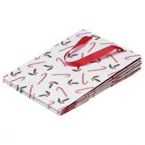 Produkt Torba na prezenty świąteczne z uchwytami czerwona biała 24×18×8cm 4szt