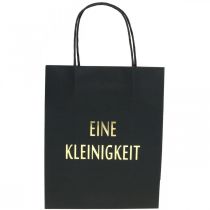 Torebki na prezenty papierowe &quot;Małe coś&quot; czarne 20×11×25cm 6szt
