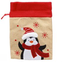 Produkt Torebki na prezenty Świąteczny Święty Mikołaj wygląd juty 20×23cm 3szt