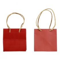 Torby na prezenty torby papierowe z uchwytem czerwone 12×12×12cm 6szt