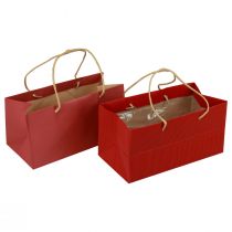 Torby na prezenty czerwone torby papierowe z uchwytem 24×12×12cm 6szt