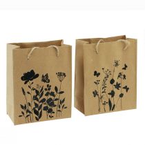 Produkt Torebki na prezenty z uchwytami papierowe naturalne czarne 12×15cm 6 szt