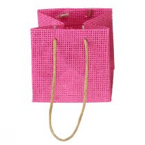 Torebki na prezenty z uchwytami papierowe różowe żółte zielone tekstylne 10,5 cm 12szt