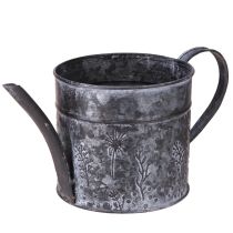 Produkt Konewka metalowa ozdoba szare kwiaty czarna Ø13cm H13cm