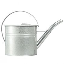 Produkt Konewka dekoracyjna w stylu vintage, metalowa, srebrna, doniczka 1,25 l
