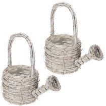 Produkt Dekoracyjna konewka o gustownym, plecionym wzorze, idealna do eleganckiego wystroju domu, 26 cm